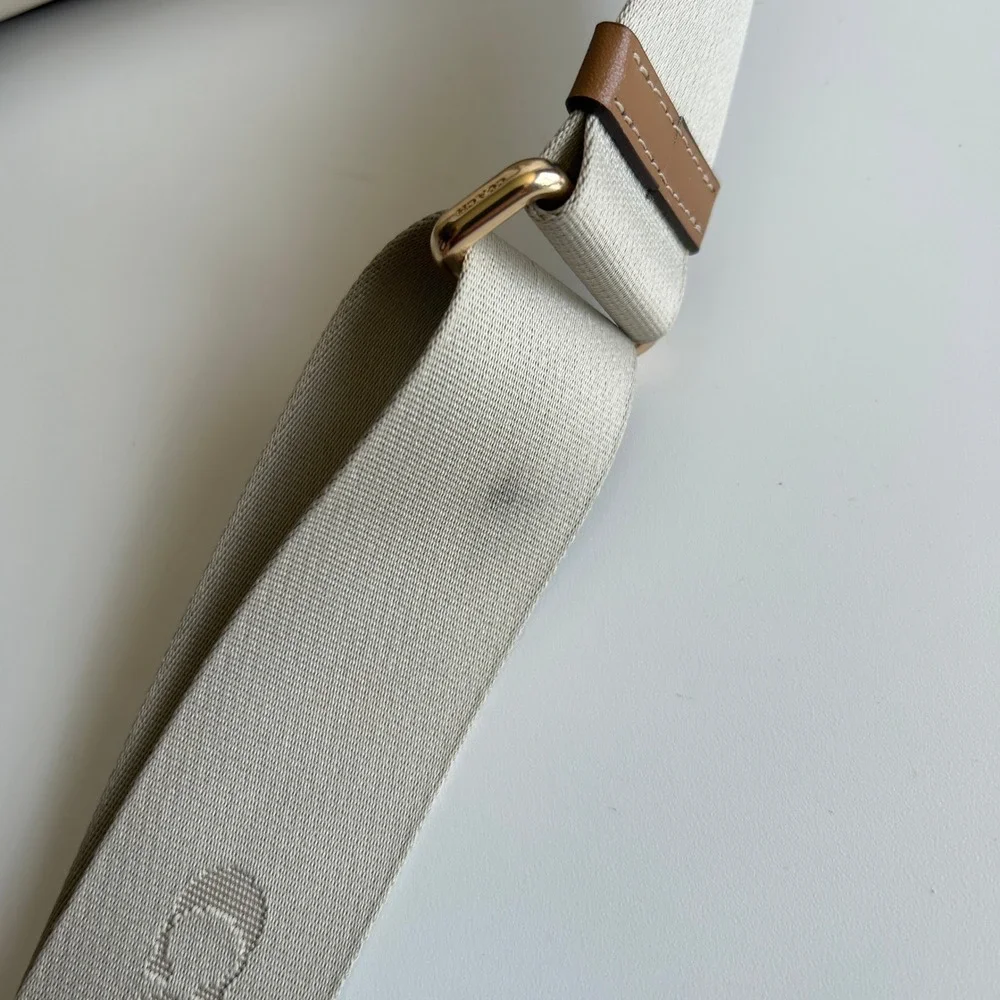 Coach Rowan Satchel Light Khaki Chalk Stripe Signature Canvas CR122